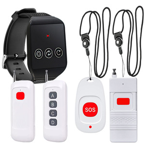 Caregiver Pager SOS Portable Remote Nurse Alert System Wireless Watch Receiver for Hookah Cafe Dentist Clinic Students Kids
