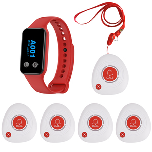 Wireless Caregiver Call System Watch SOS Call Buttons Lanyard IPX67 Waterproof 150m Range 72h Battery Life Nursing Home Clinic